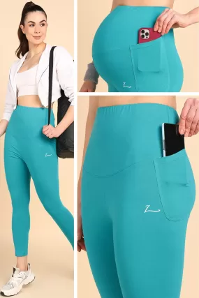 247 Zactive™ Sea Green Maternity Leggings (Pregnancy & Postpartum)